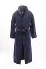 Embroidered navy cotton terry bathrobe - A SHOOTER