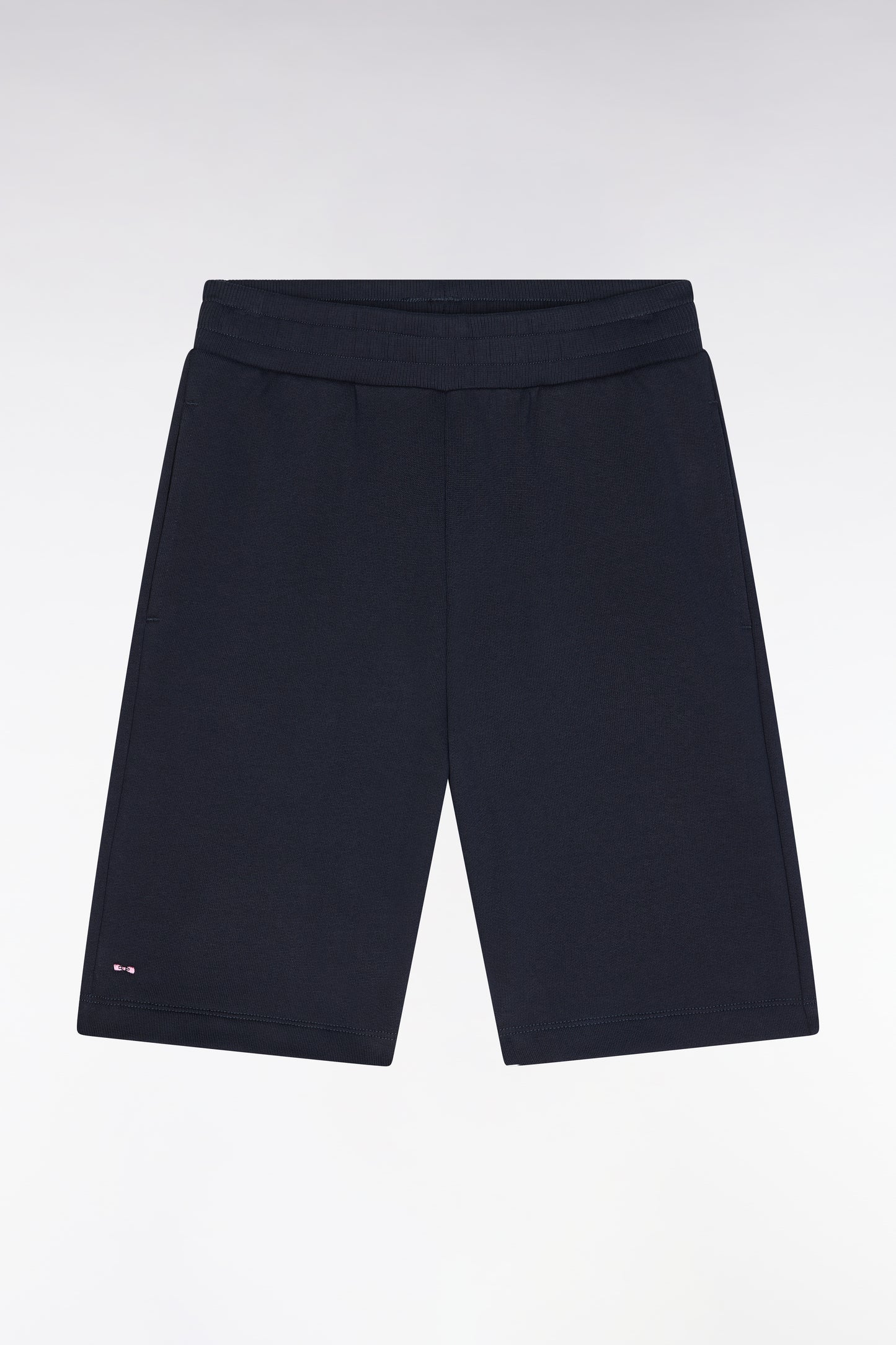Straight-fit shorts in navy cotton fleece