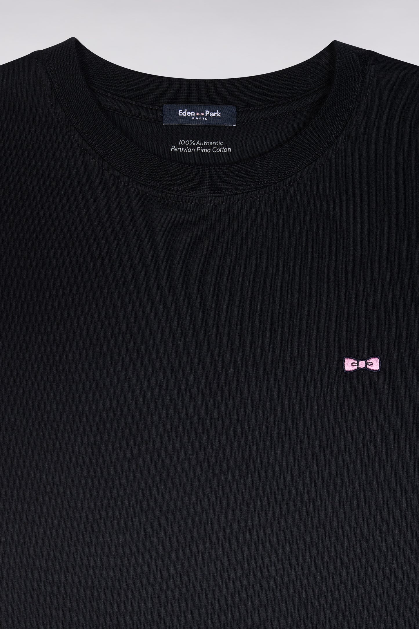 T-shirt dress in black Pima cotton, straight cut