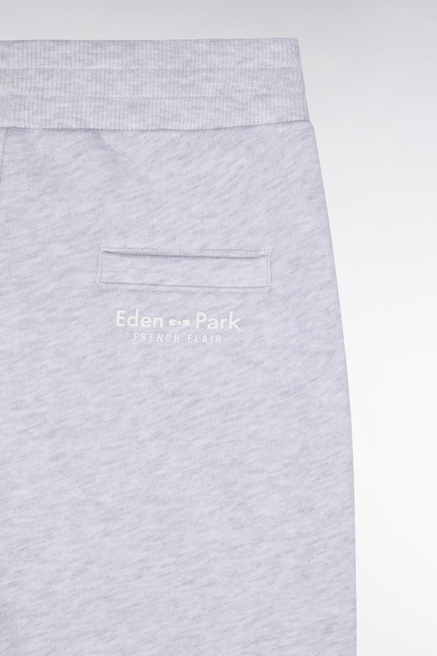 Straight-fit grey cotton fleece shorts