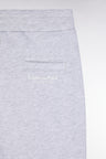 Straight-fit grey cotton fleece shorts