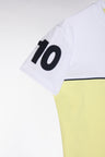 Yellow cotton two-tone T-shirt, straight cut