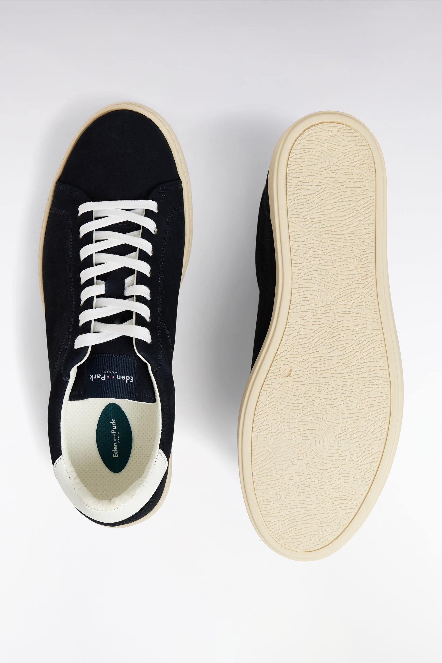 Navy suede leather low-top sneakers