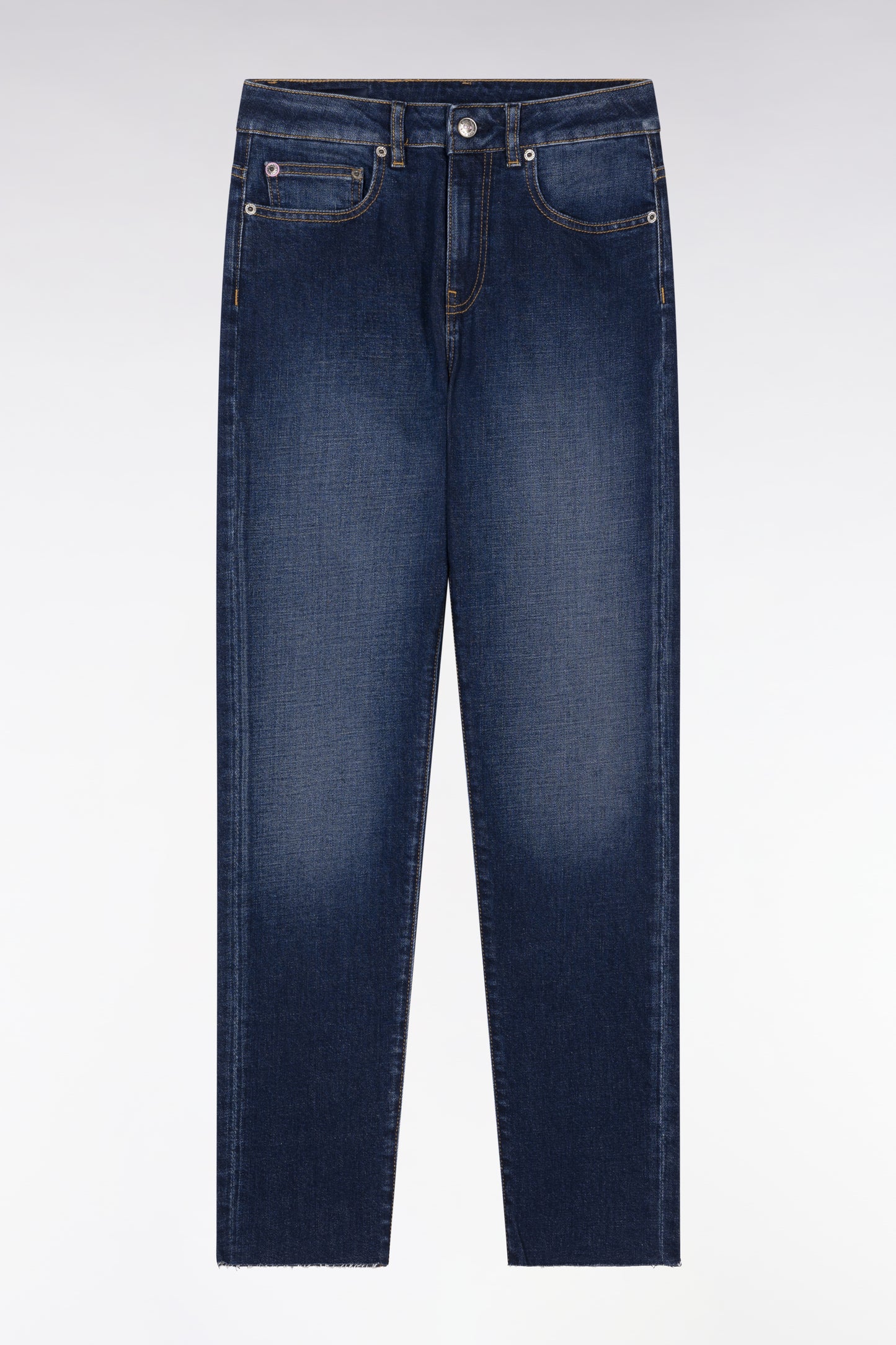 Slim-fit blue stretch denim 5-pocket jeans