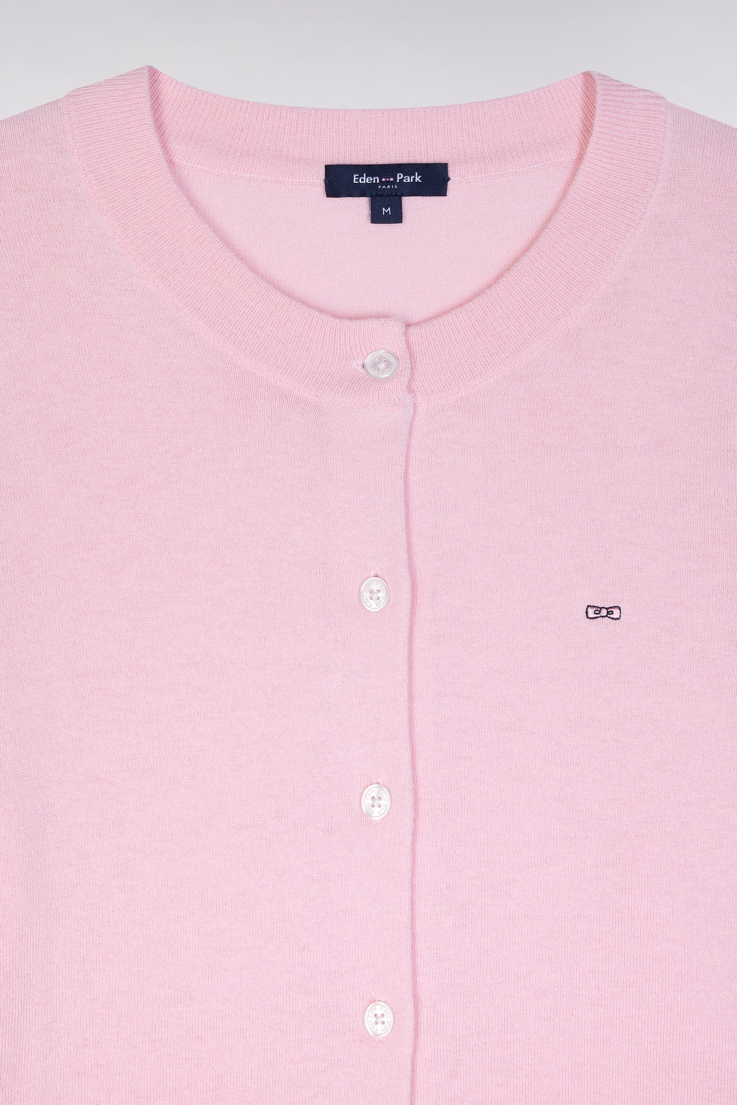 Pink relaxed-fit cardigan in cotton-silk blend