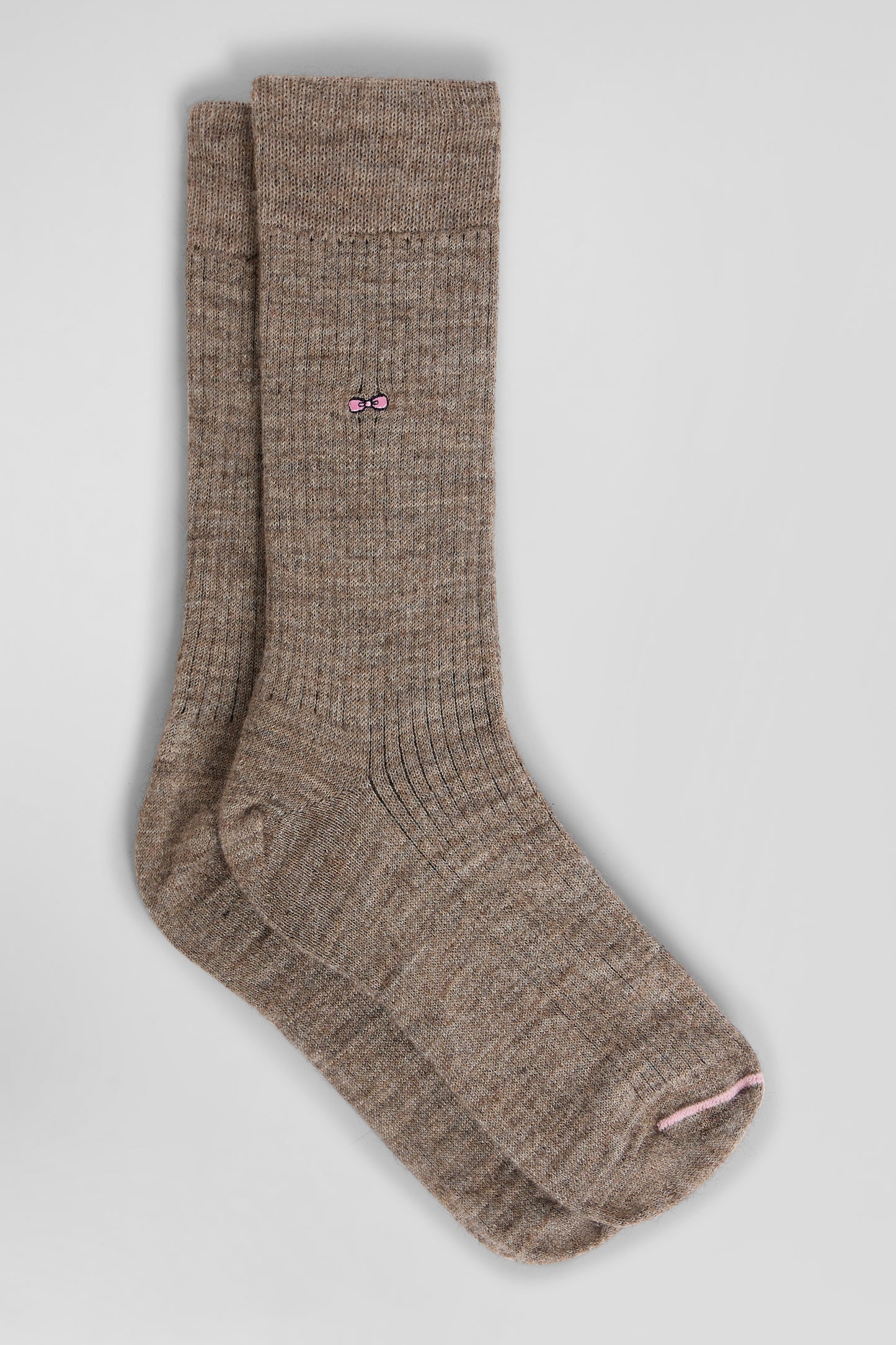 Camel wool and alpaca knee-high socks