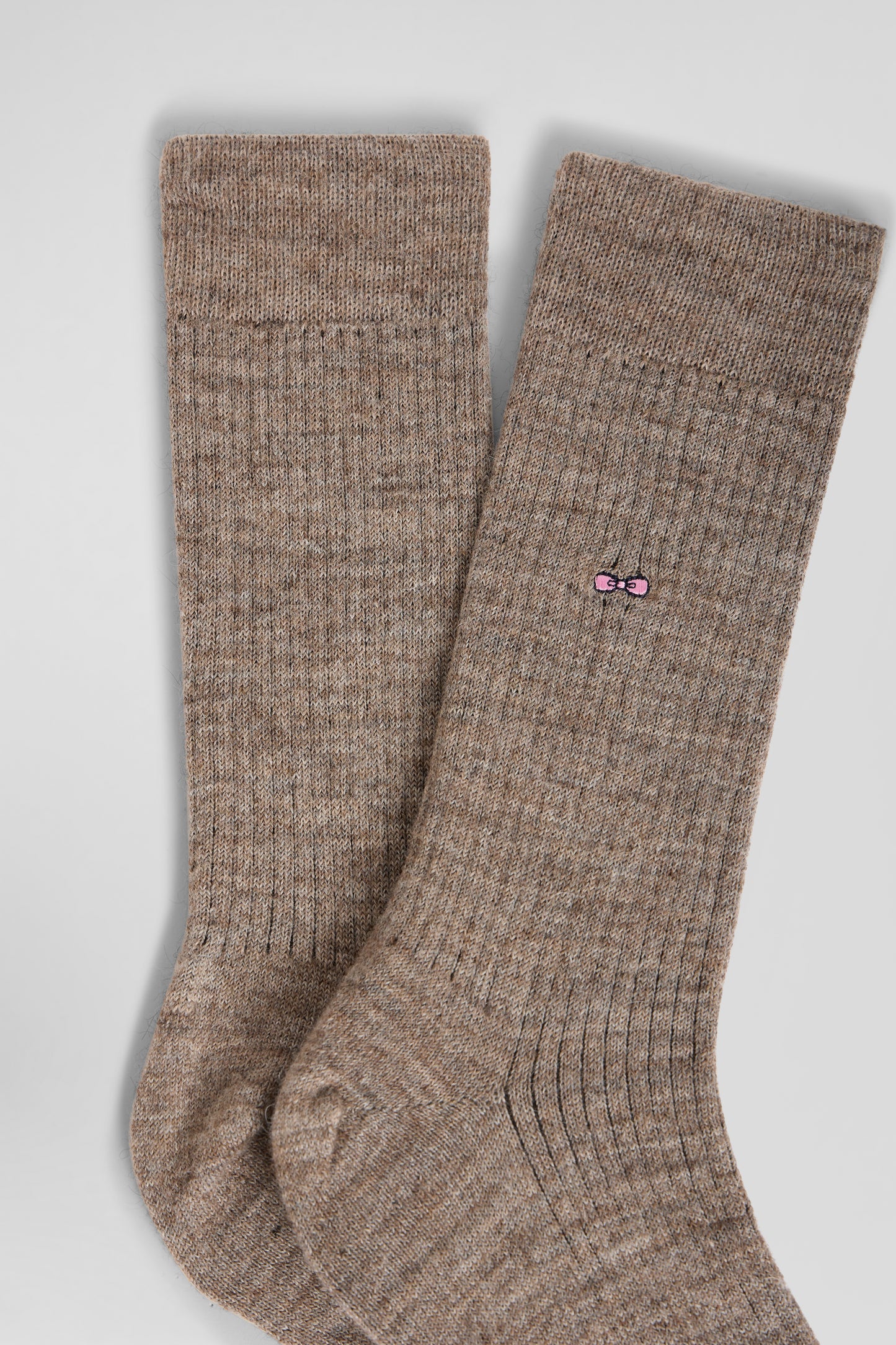 Camel wool and alpaca knee-high socks