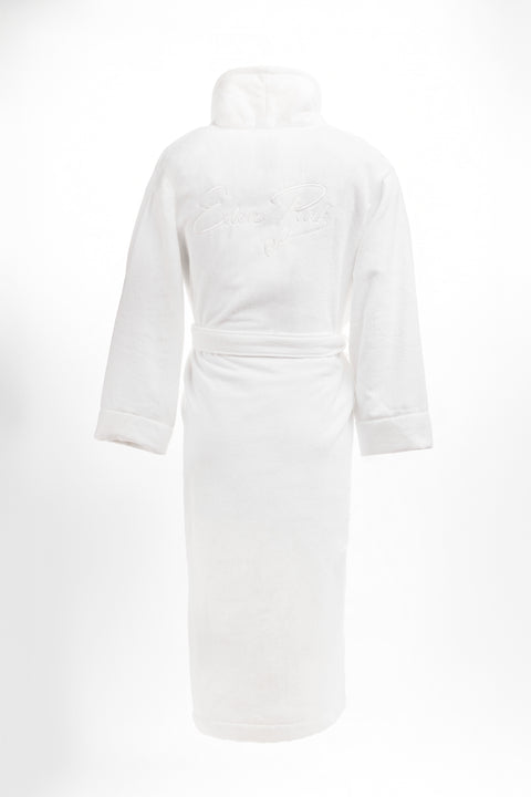Embroidered white cotton terry bathrobe - A SHOOTER - Image 3