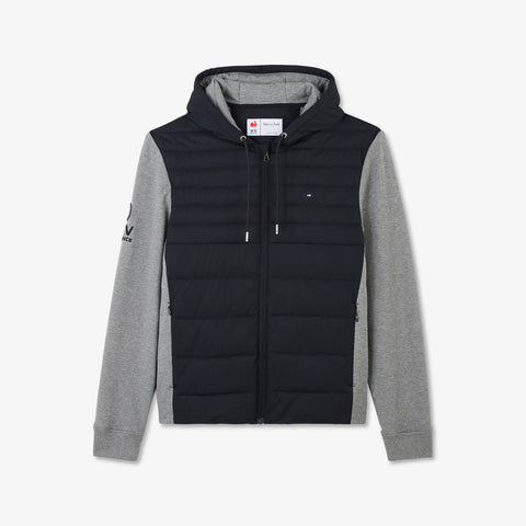 Dark blue bimaterial colourblock XV de France sweatshirt - Image 2