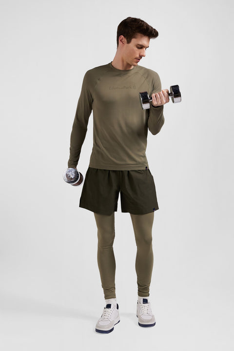 Khaki sports shorts - Image 1