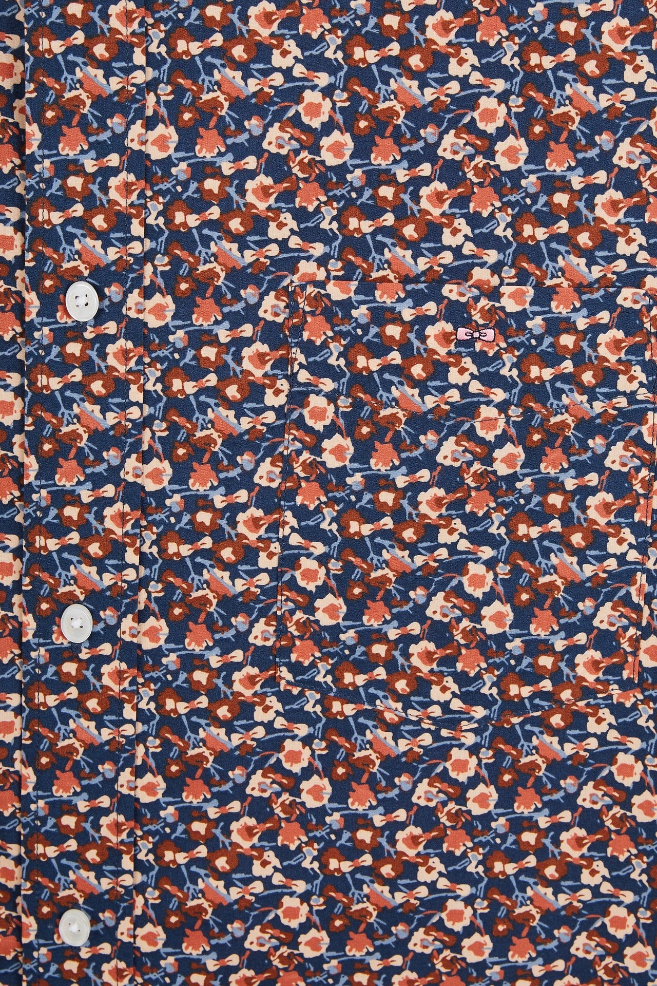 Navy blue shirt with exclusive floral print