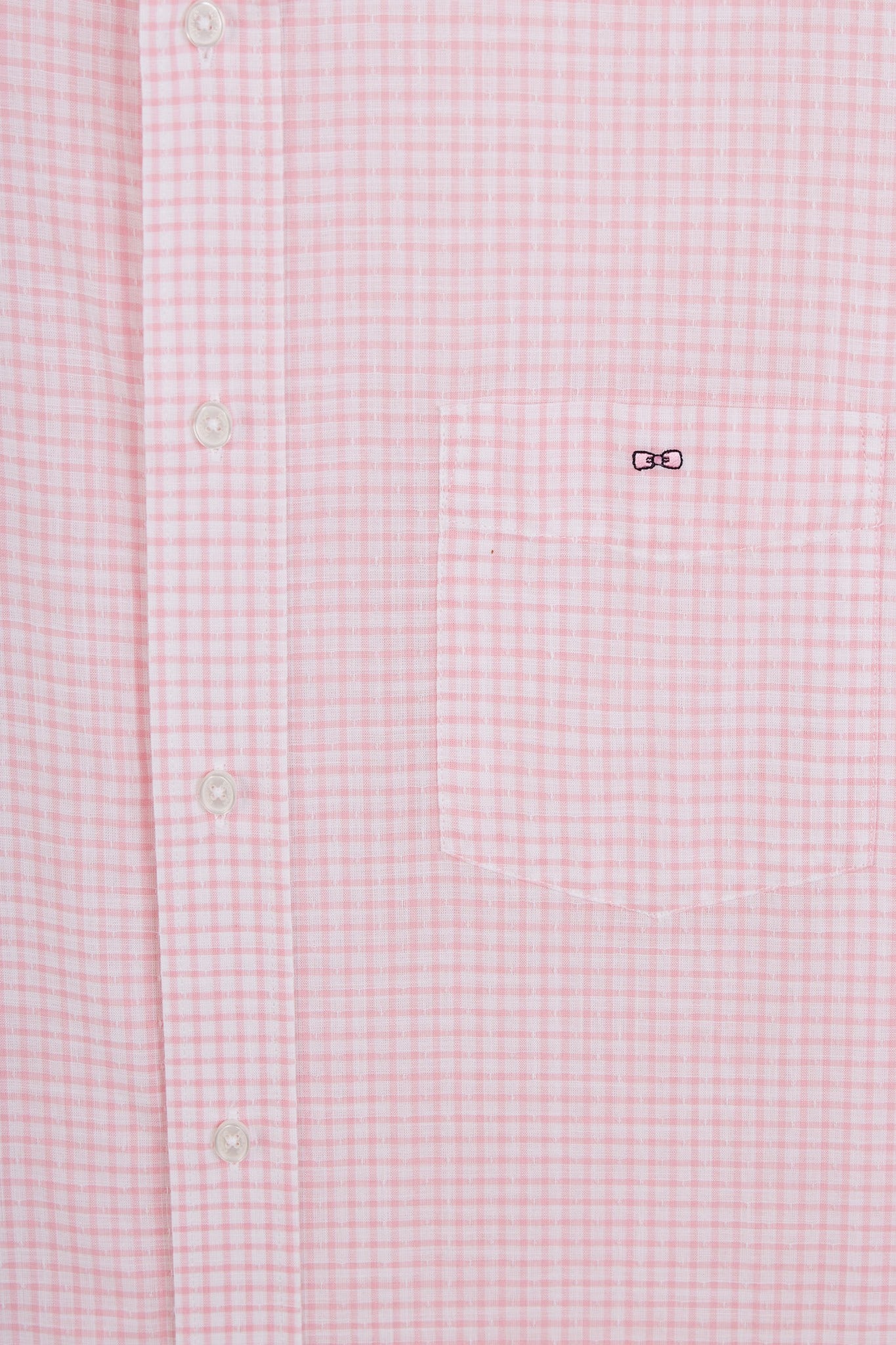 Pink checked cotton dobby shirt