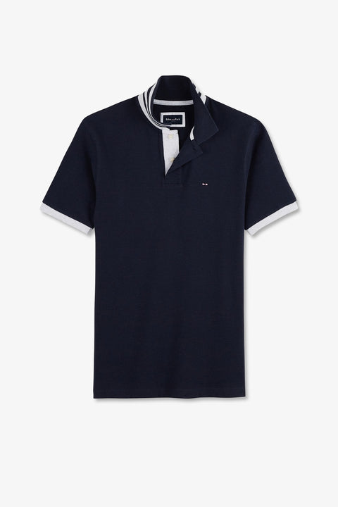 Navy blue short-sleeved polo shirt - Image 2