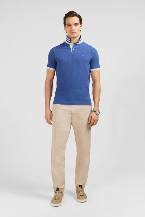 Blue short-sleeved polo shirt - Image 1