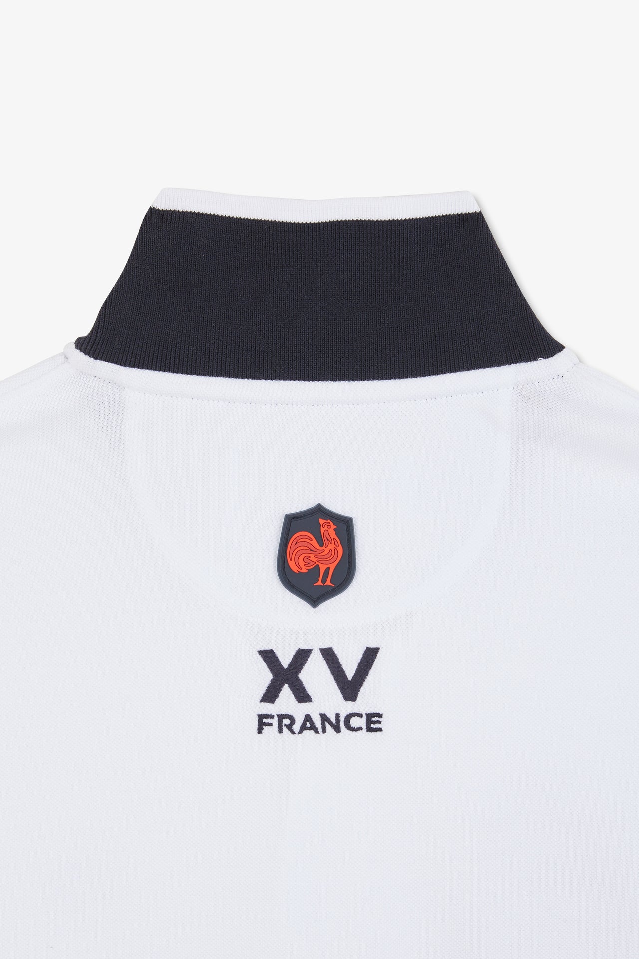 White short-sleeved XV de France polo shirt
