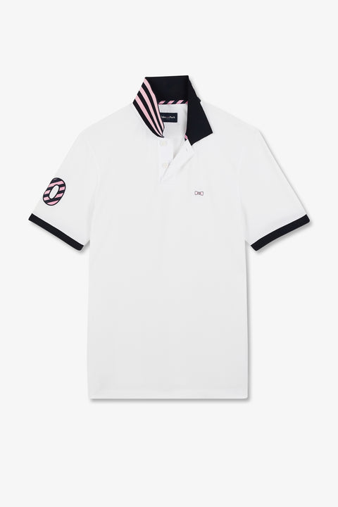 White short-sleeved polo shirt number 10 - Image 2