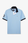 Light blue short-sleeved polo shirt number 10