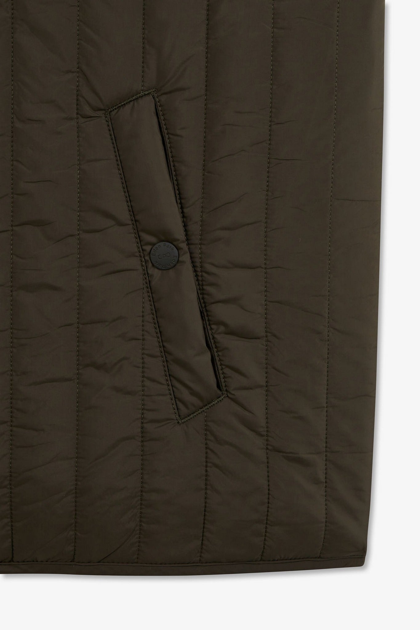 Khaki sleeveless puffa jacket
