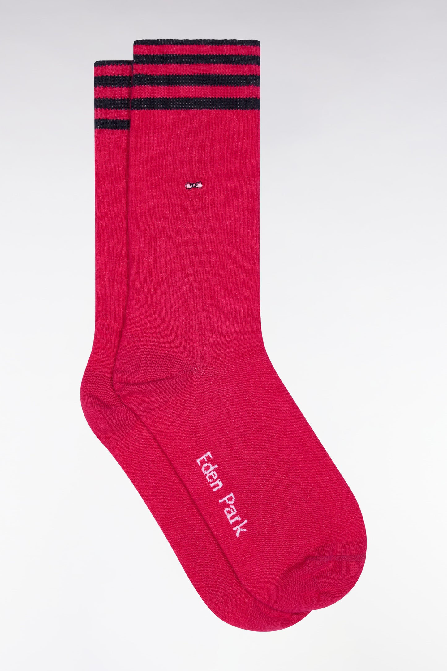 Fuchsia pink stretch cotton-blend socks with full-rim trim