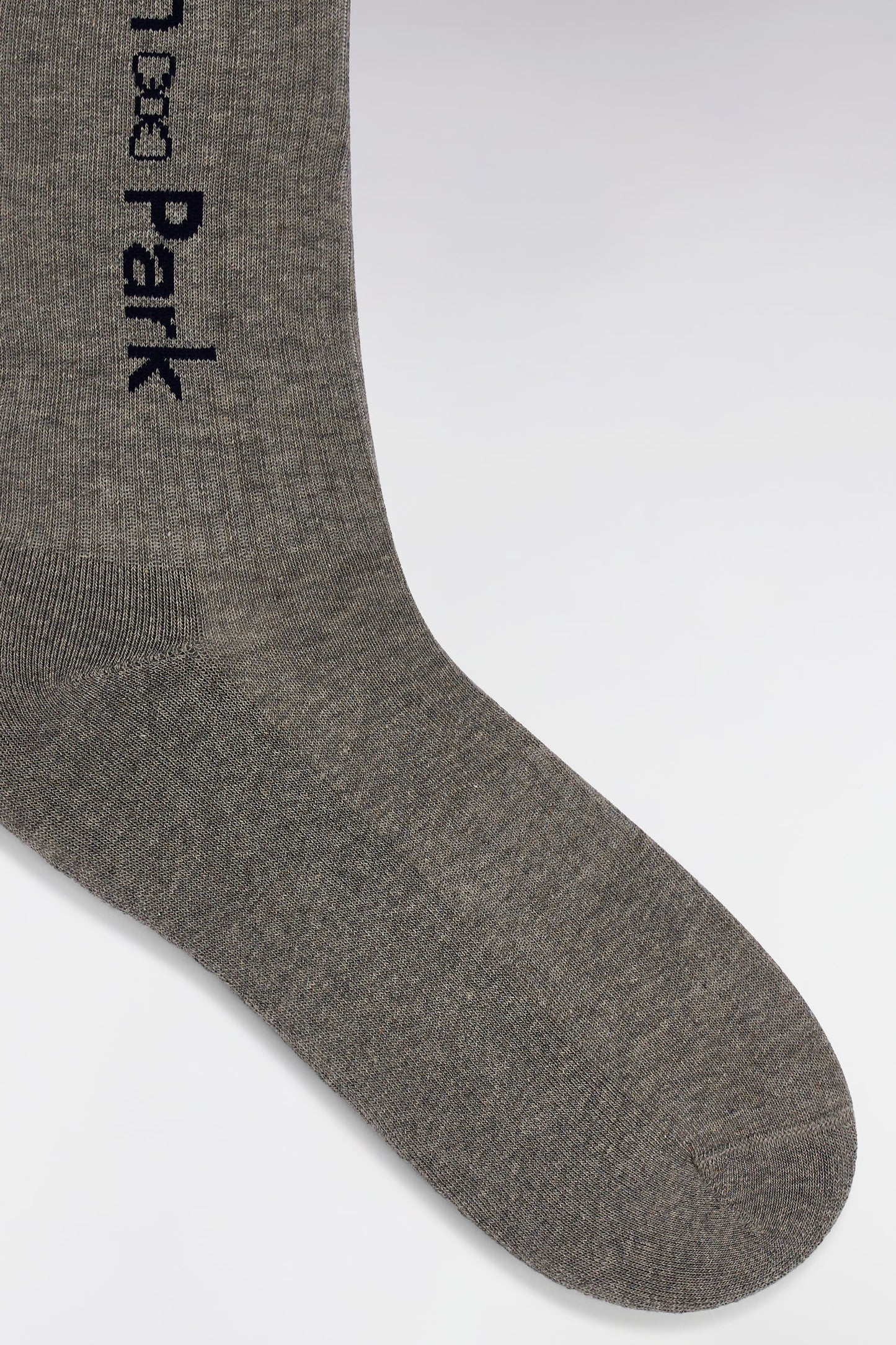 Grey stretch cotton-blend socks with Eden Park jacquard