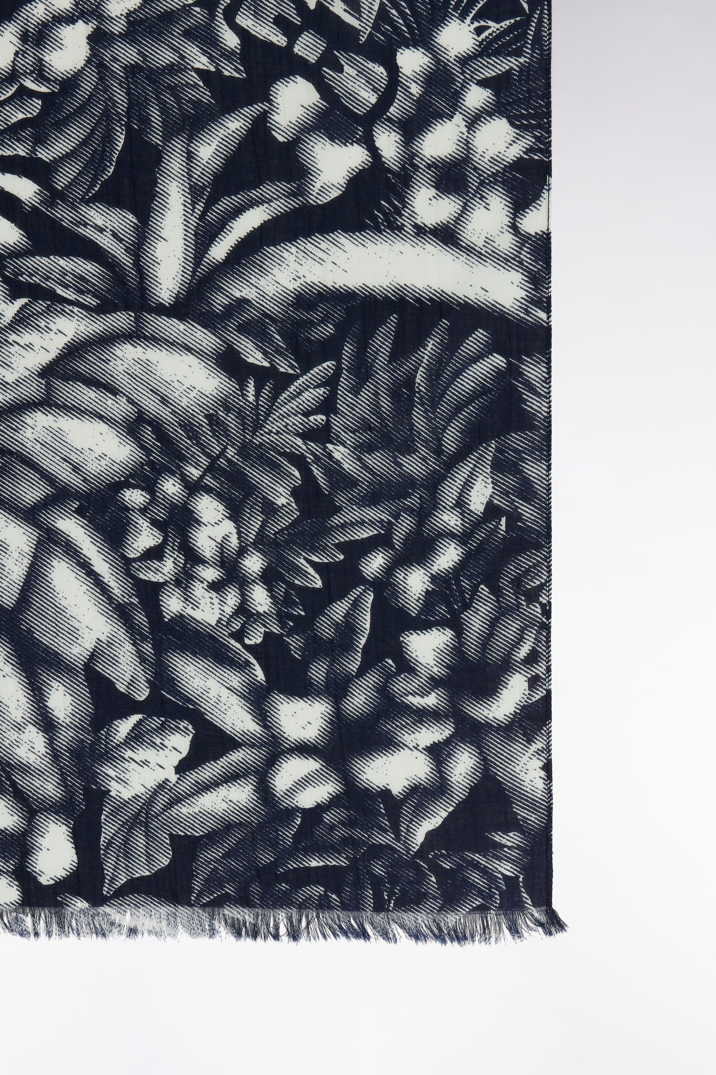 Jungle print navy cotton scarf