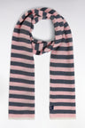 Cotton blend scarf with pink pinstripes