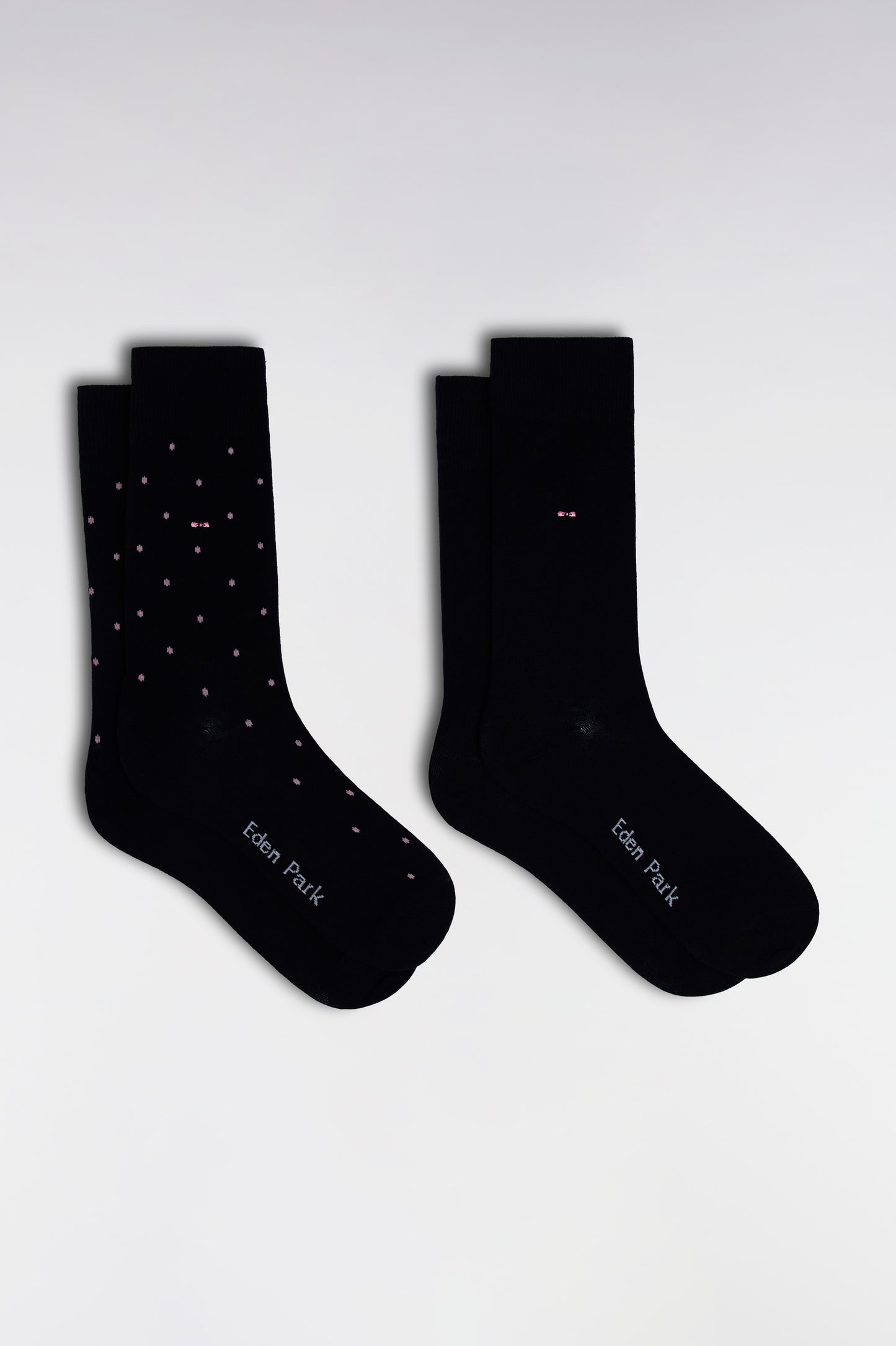 Pack of 2 pairs of navy socks in stretch cotton blend