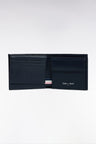 Navy grained leather Italian wallet
