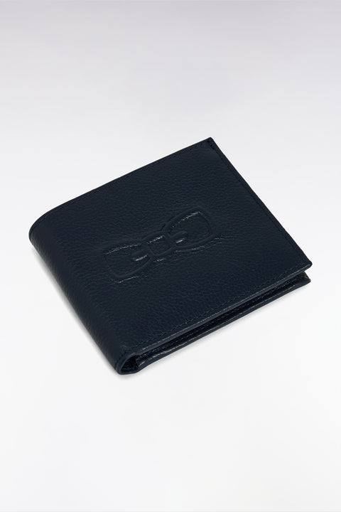 Navy grained leather Italian wallet - Image 3