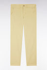 Ivory straight-cut stretch cotton pleat-free chinos
