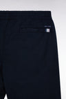 Straight-cut navy stretch cotton pleat-free chinos