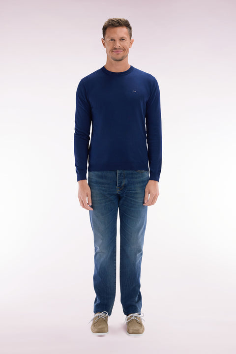 Straight-fit raw wash stretch denim 5-pocket jeans - Image 1
