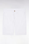 White straight-cut stretch cotton chino Bermuda shorts