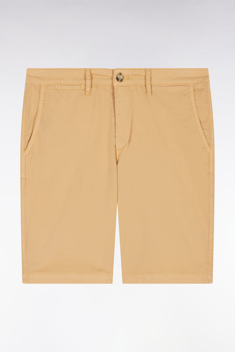 Camel straight-cut stretch cotton chino Bermuda shorts - Image 2