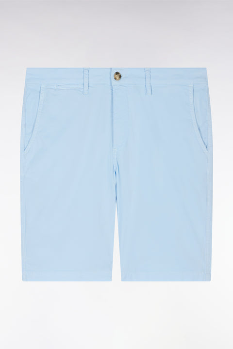 Light grey straight-cut stretch cotton chino Bermuda shorts - Image 2