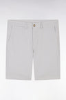 Straight-cut medium grey lyocell and stretch cotton Bermuda shorts