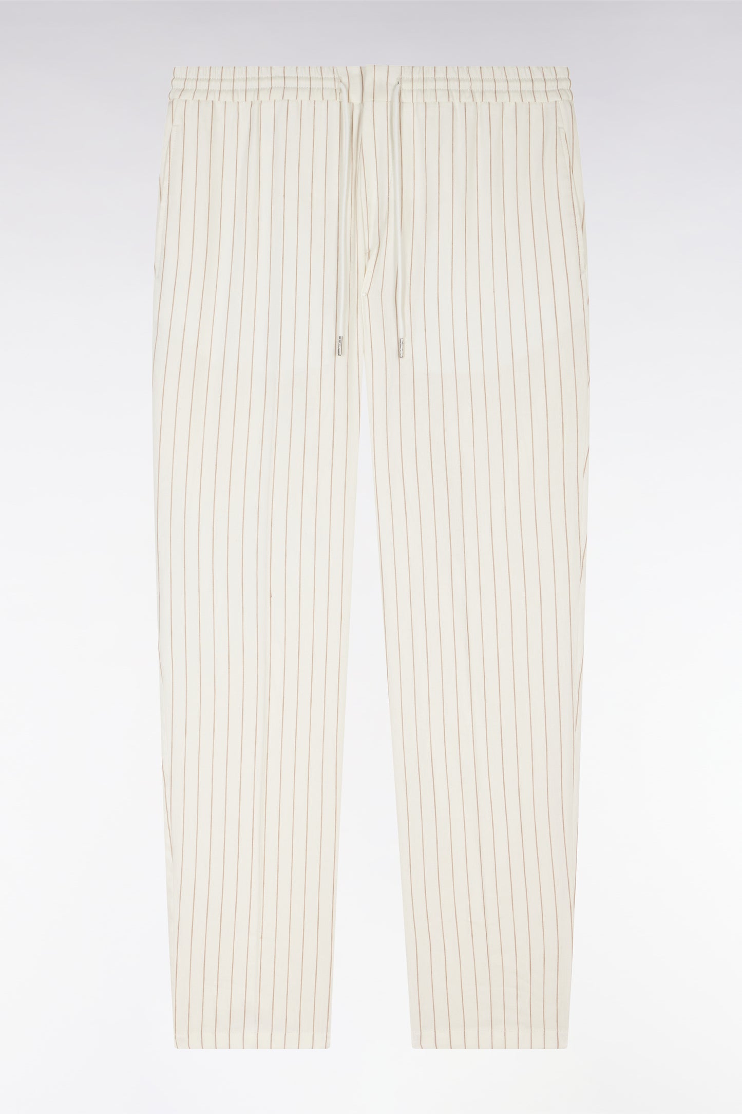 Ecru tennis stripe elastic pants
