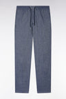 Indigo linen and stretch cotton elasticated pants