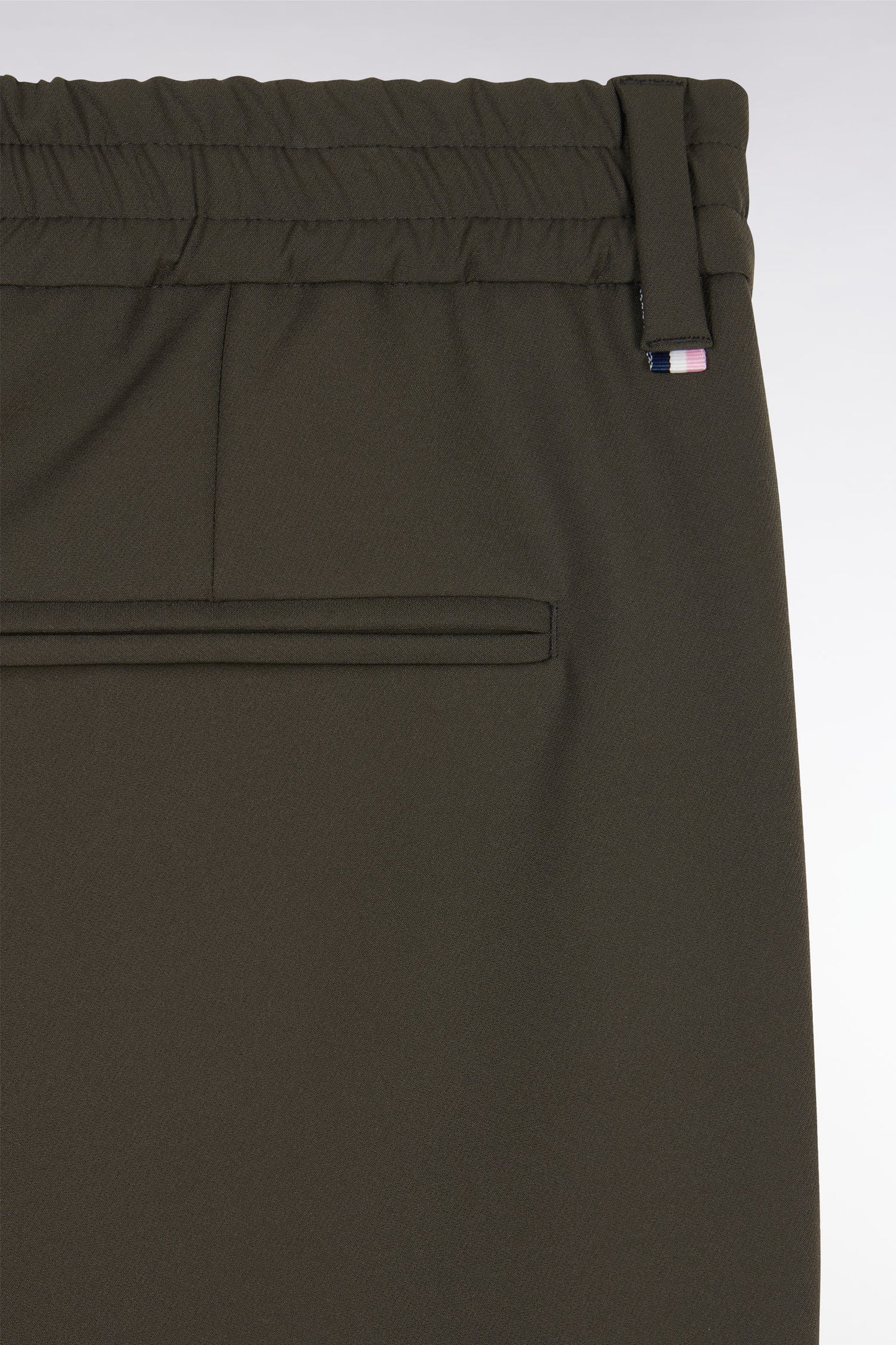 Khaki elastic waistband pants