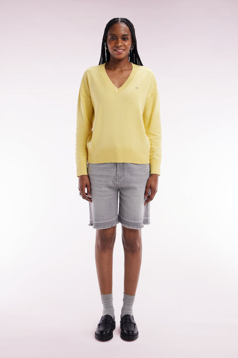 Relaxed fit grey stretch denim shorts - Image 3