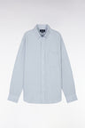 Straight-fit light grey linen shirt
