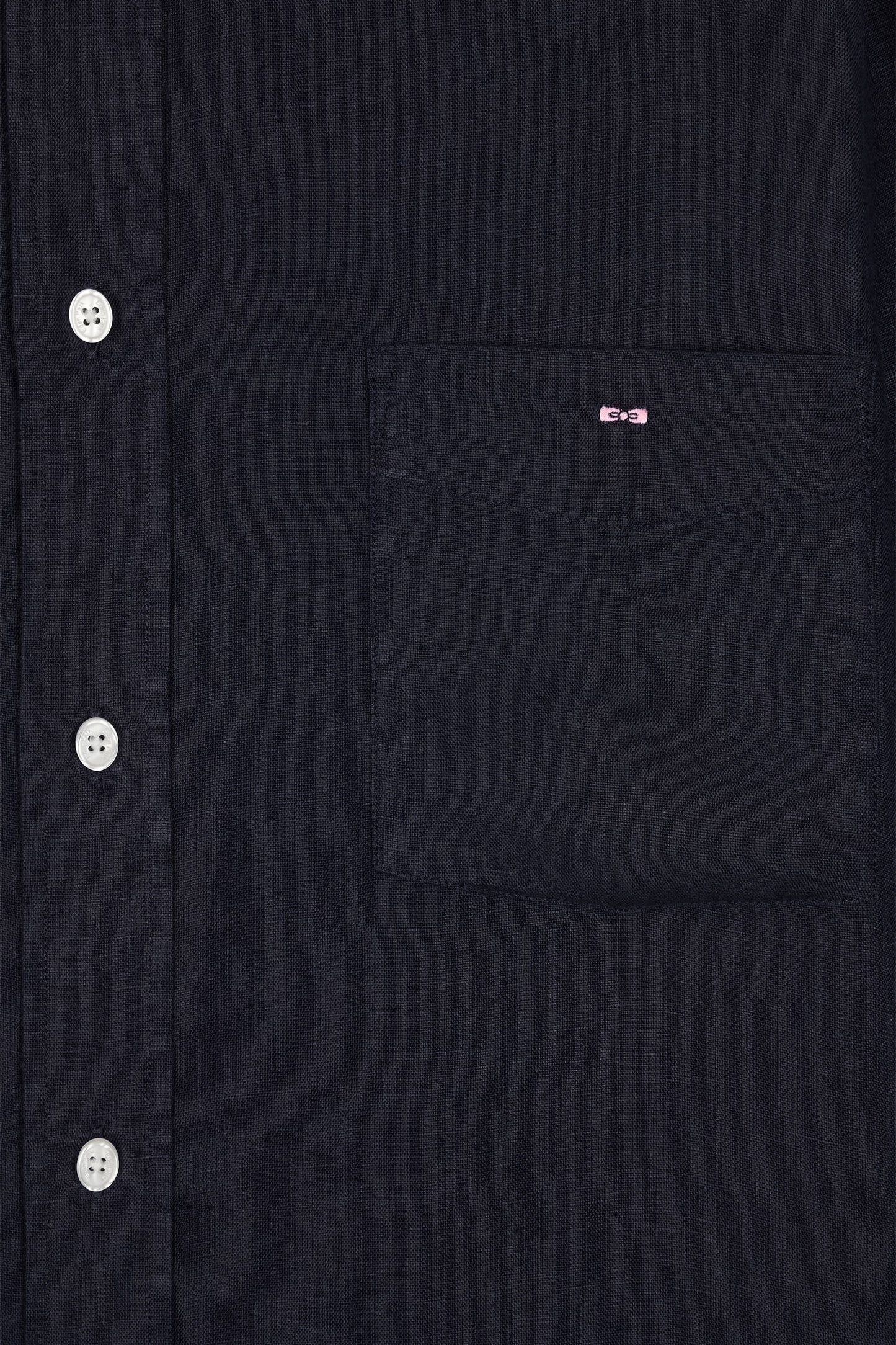 Straight-fit navy linen shirt