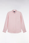 Straight-fit pink linen shirt