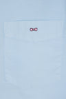 Straight-fit sky blue cotton twill shirt