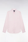 Straight-fit pink cotton twill shirt