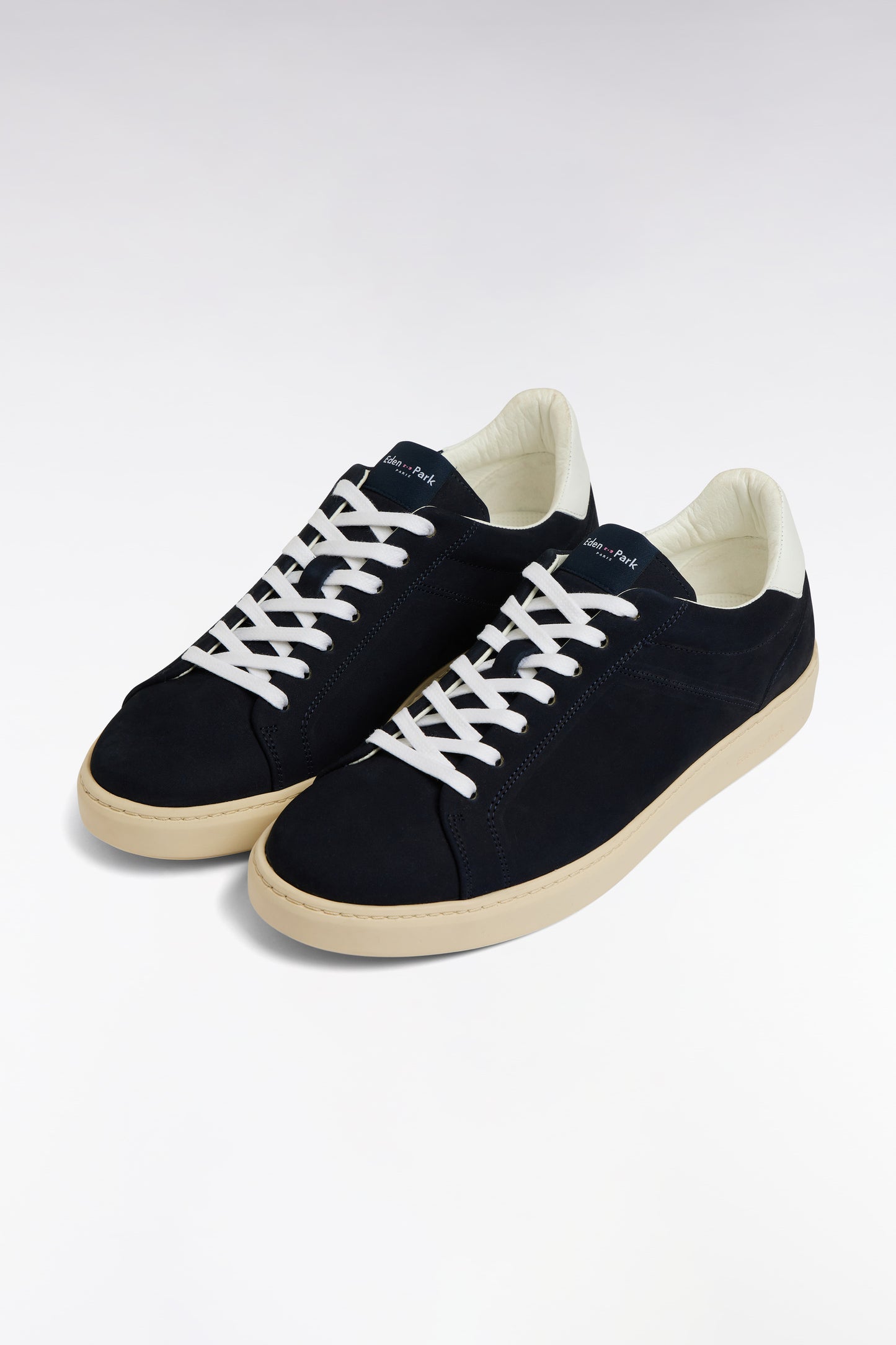 Navy suede leather low-top sneakers