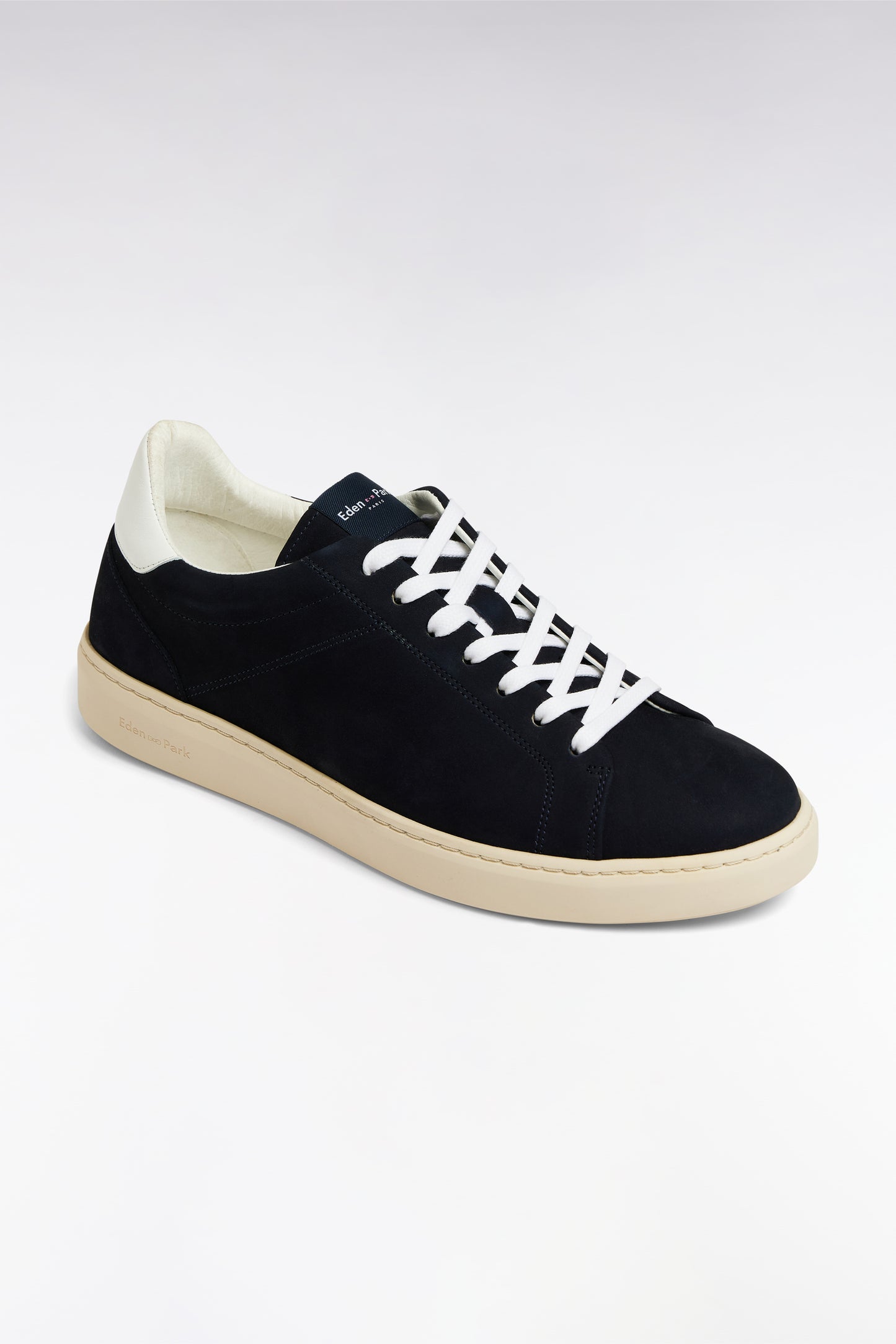 Navy suede leather low-top sneakers