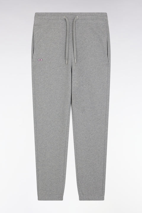Grey cotton fleece straight-leg jogging suit - Image 1