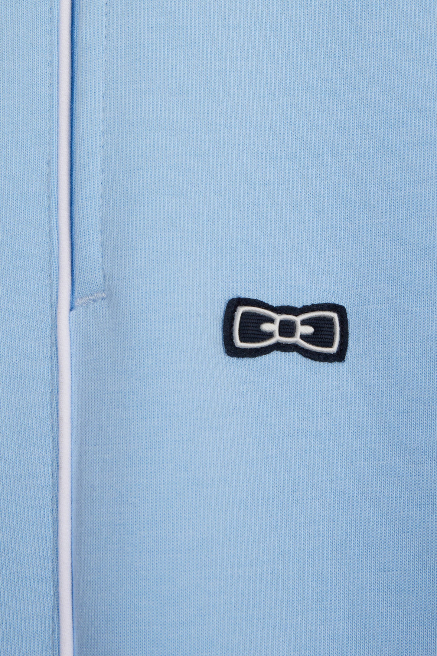 Straight-cut sky blue cotton interlock jogging pants