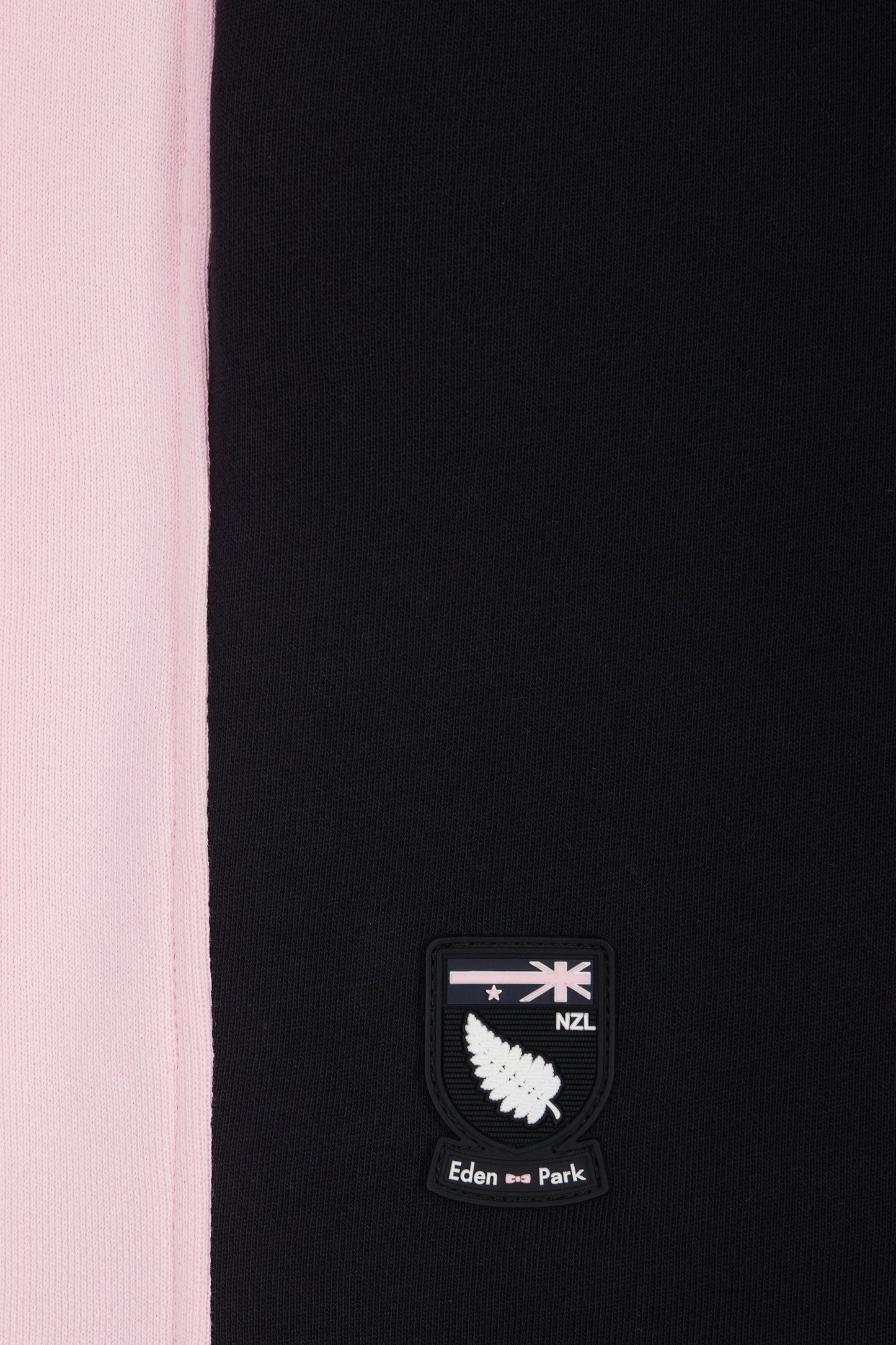 New Zealand relaxed-fit black and pink cotton fleece joggers